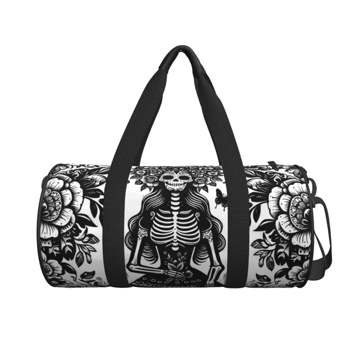 

Mexican Catrina Girl Day Of The Dead Sugar Skull Large Duffle Gym Bag Waterproof Duffle Travel Bags Handbags Fitness bag