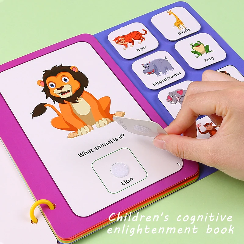 Repeatedly Sticker Busy Book Cognitive Pasting Reading Books To Develop Learning Skills Quiet Book Animal Preschoo Kids Gift