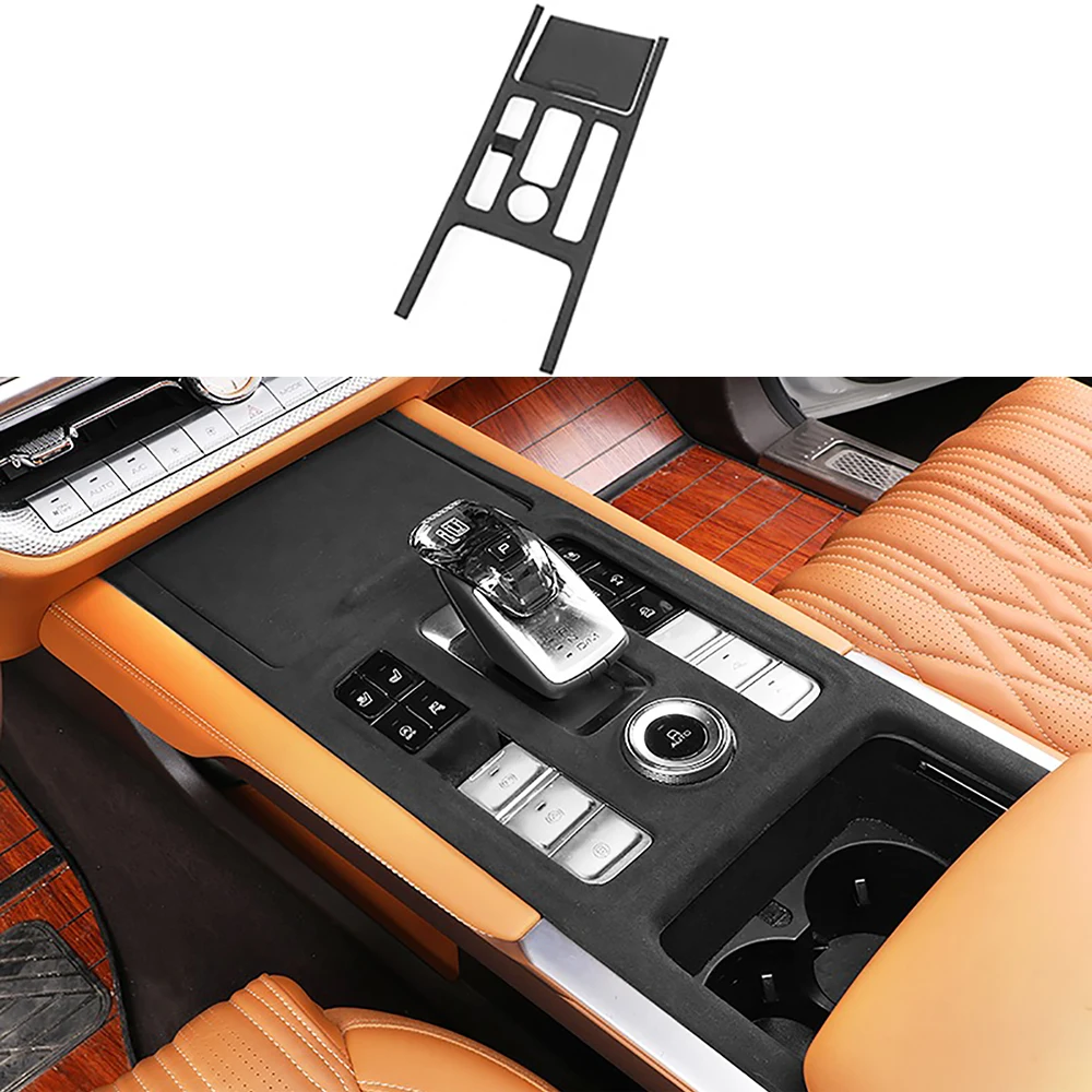 Suede+ABS Interior Modification Central Control Gear Panel Water Cup Frame Covers For Tank 500 2022 2023 2024