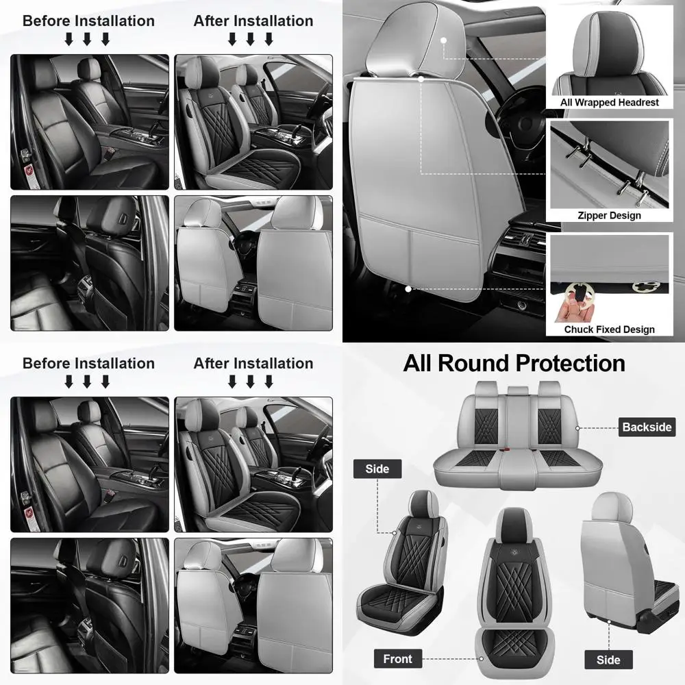 

Seat Covers Fit for Toyota Corolla 2015-2026 Leather Car Seat Cover, Stylish Waterproof Breathable Easy to Install Airbag Compat