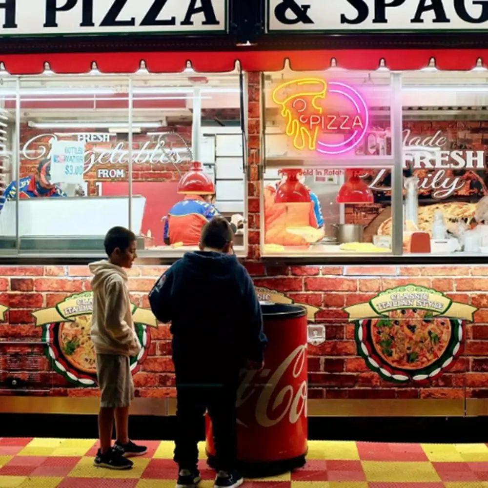 Pizza Slice Neon Sign Dimmable USB LED Light for Restaurant Bar Cafe Wall Decor Commercial Kitchen Window Display Art Sign Gifts