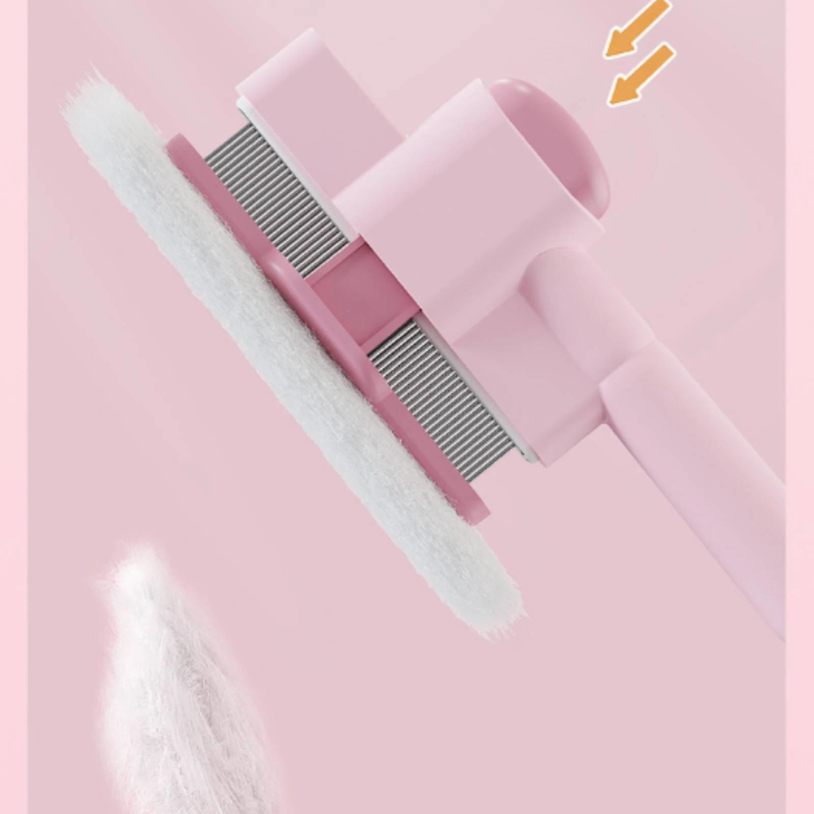 Self-Cleaning Comb Compact Deshedding Tool Grooming Brush Handheld for Cat Owners, Routine Care