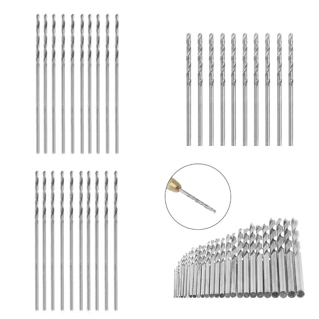 

E8BD Multifunction 10 Pcs Tiny Micro HSS 0.5mm Straight Shank Twist Drilling Bit