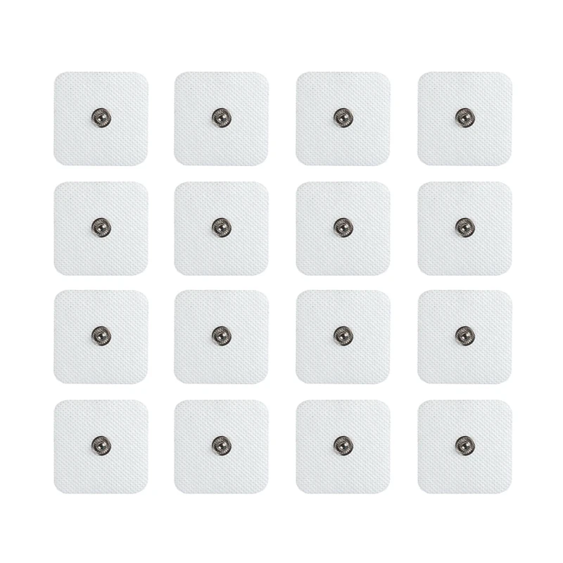 

4*4 см многоразовые электродные подушечки белого и черного цвета для машины TENS, массажер для мышц, иглоукалывание, клейкий патч, наклейка, аксессуары