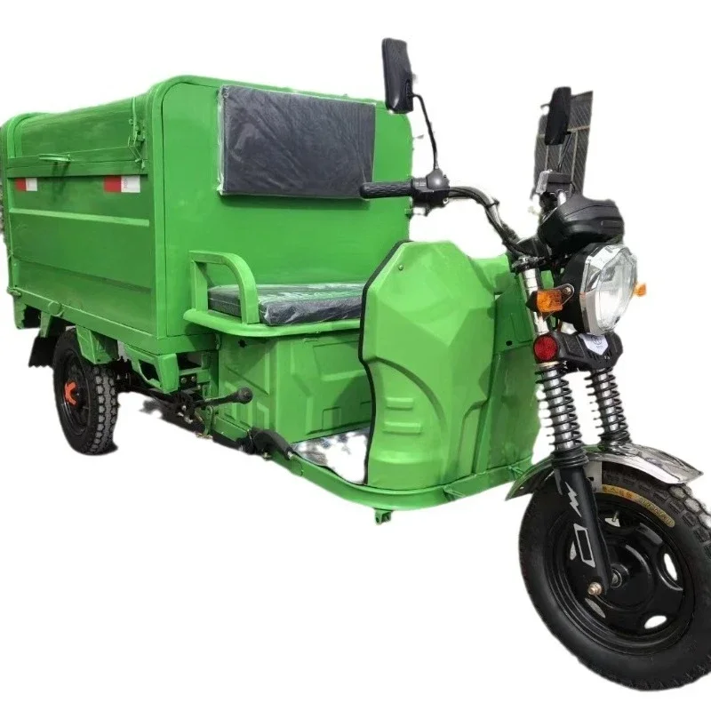 Cleaning electric small garbage truck, sanitation electric three-wheeled garbage truck