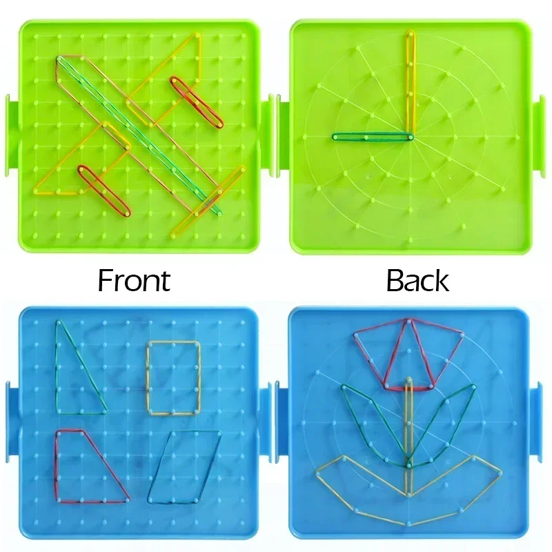 Montessori Baby Creative Toy Graphics Rubber Tie Nail Boards Childhood Geometry Education Preschool Kids Puzzle Game Toy 14cm