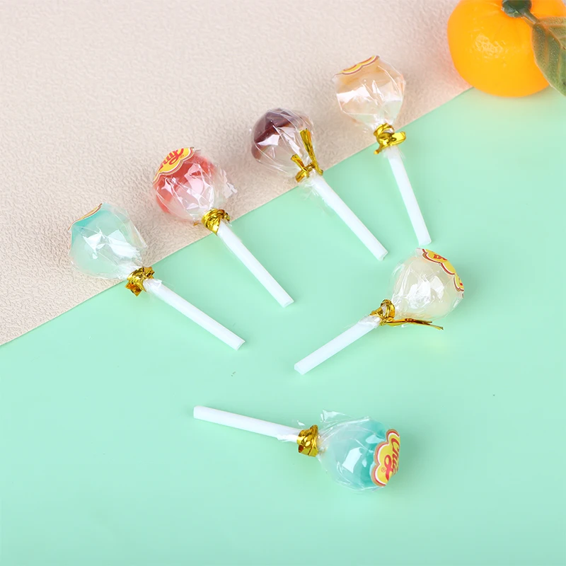 1Pc Random Dollhouse Miniature Lollipop Model 1/12 Mini Simulation Candy Food Toy Doll House Decoration Accessories