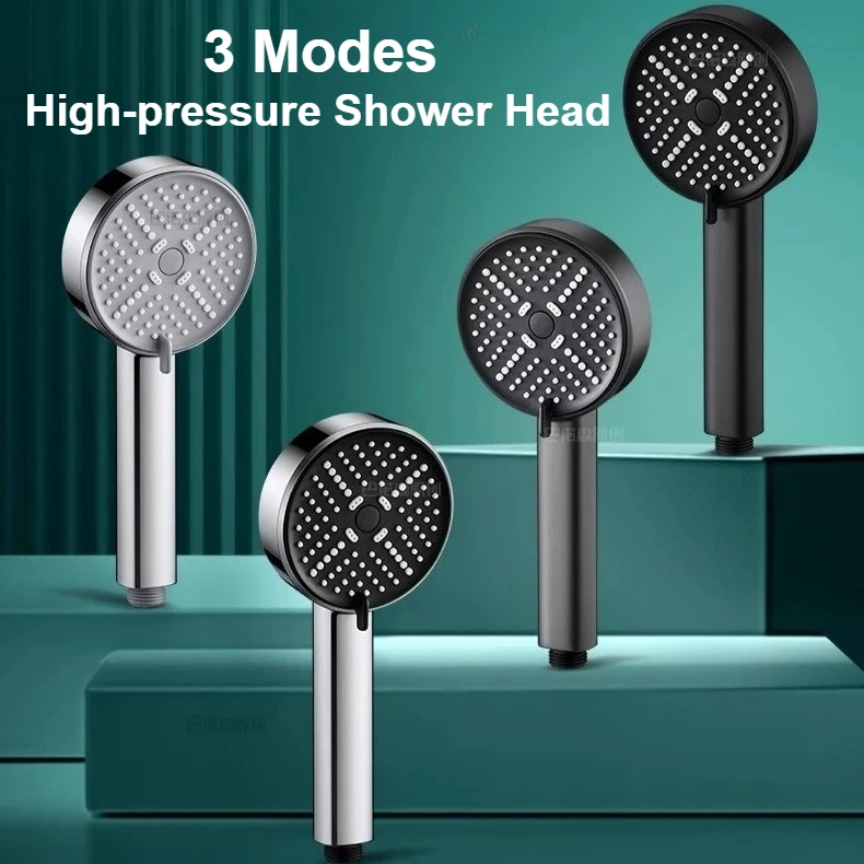 

High Pressure Shower Head 3 Modes Adjustable Showerheads Massage Rainfall Water Saving Spray Mixer Nozzle Bathroom Accessories