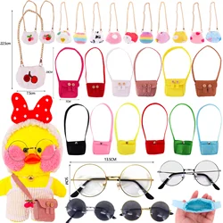 Bag Glasses Clothes For Lalafanfan Yellow Duck 30Cm Plush Toy Bag Round Glasses Accessories Children's Toy Girls Birthday Gifts