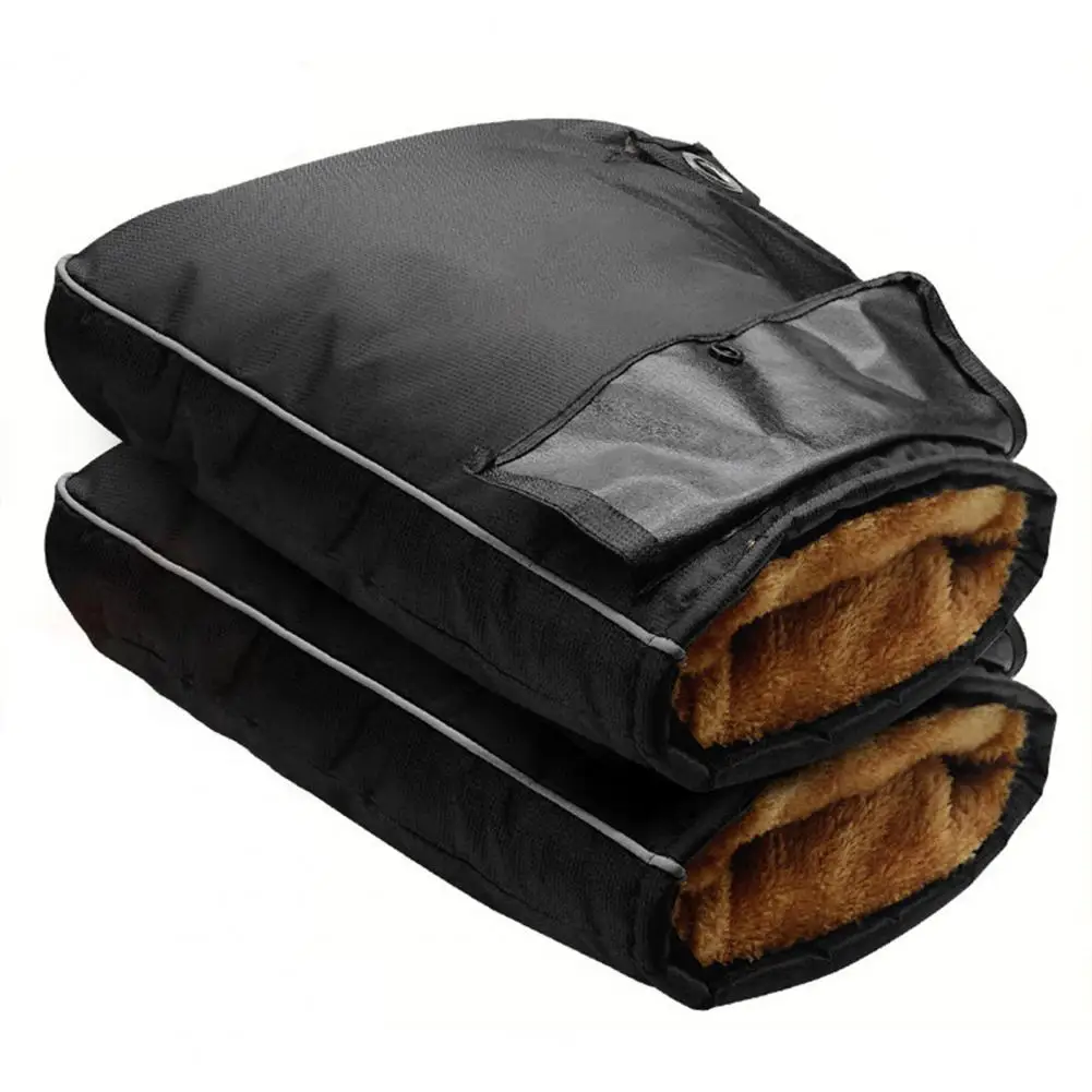 

1 Pair Premium Handlebar Gloves Windproof Black Motorcycle Handlebar Muff Thick Snowmobile Handlebar Mittens