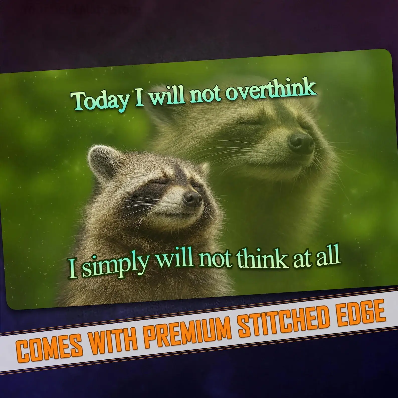 Raccoon Meme Quote Mouse Pad Funny Animal Text Pattern Desk Mat Gaming Keyboard Mat Office Desktop Decor