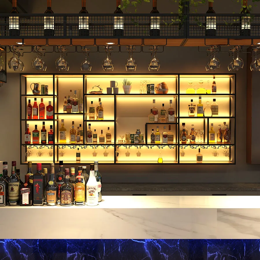 

Kitchen Houses Bar Cabinet Handmade Industrial Living Room Metal Modern Mobile Narrow Wine Rack Square Vinotecas Patio Furniture