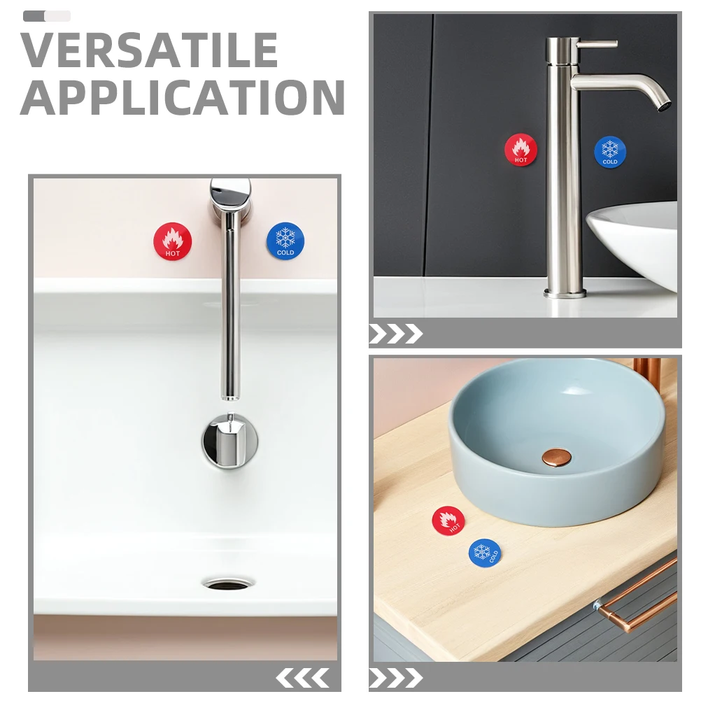 Hot Cold Water Sign Stickers Self-Adhesive Clear Acrylic Temperature Indicator For Bathroom Hotel Shower Faucet Safety