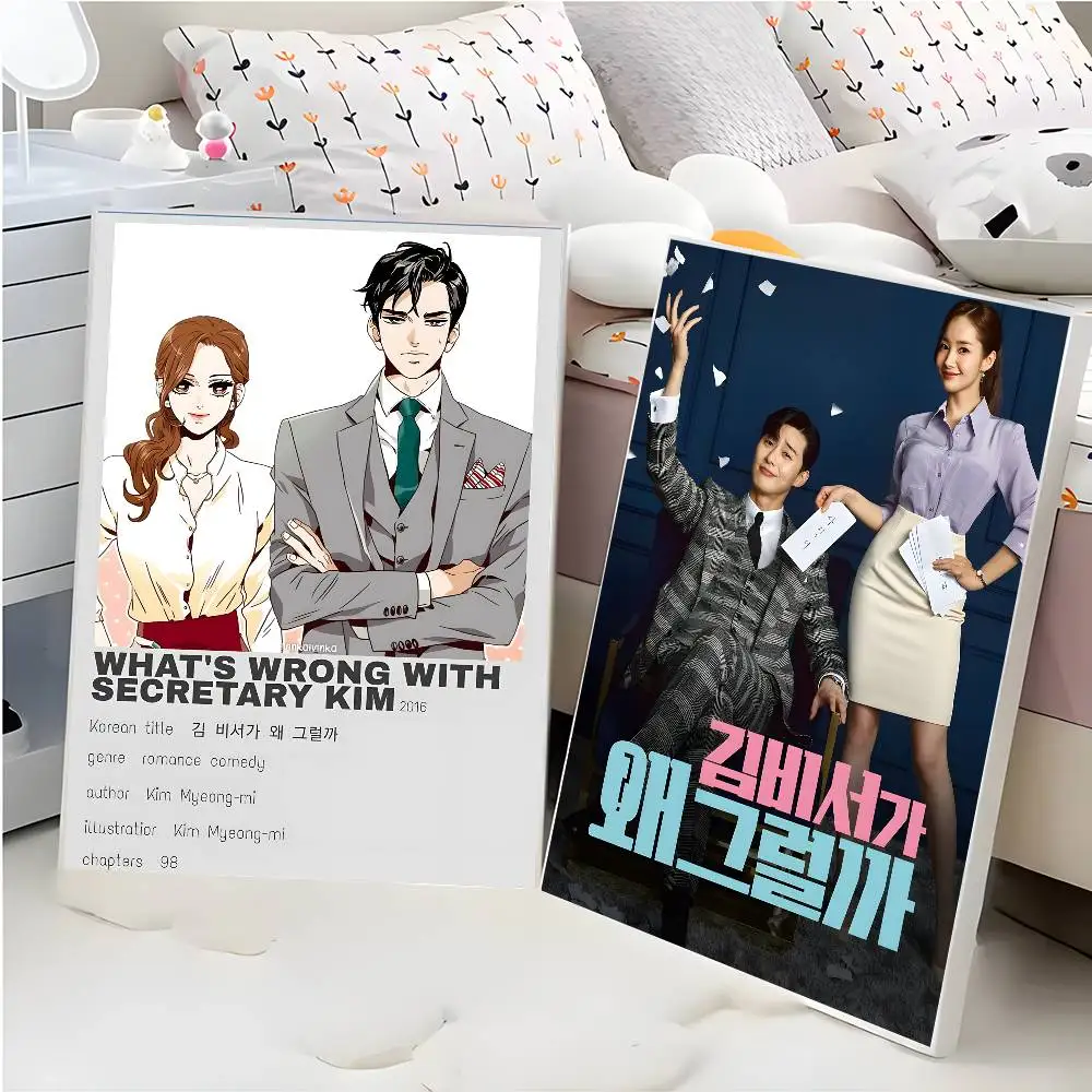 Cosa è sbagliato con segretaria Kim Poster adesivo dipinto artistico con stampe Regalo decorazione soggiorno camera da letto di casa