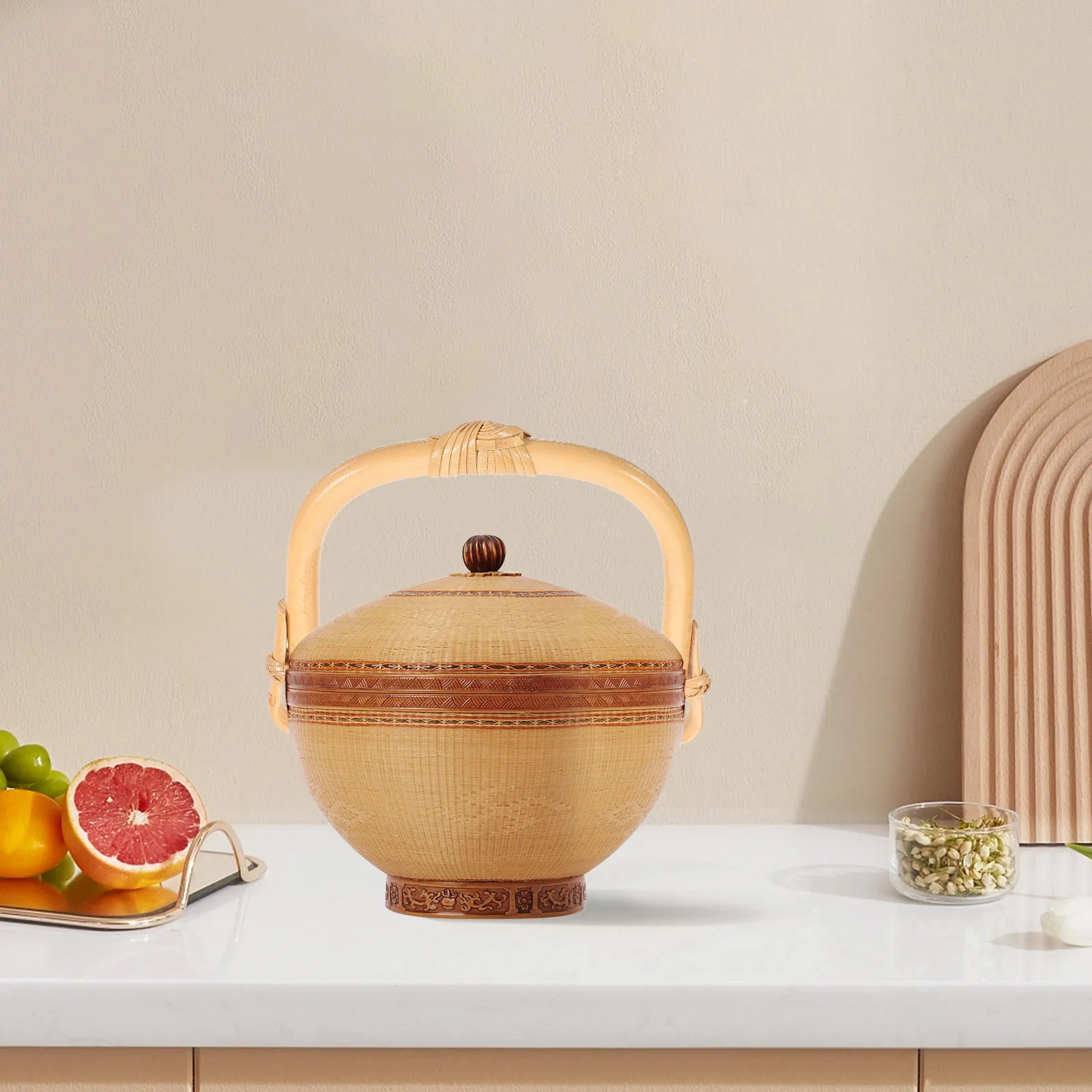 

Teapot Handle Accessories Sturdy Light Wear Resistance Practical Replacement Kettle Bamboo Grip Anti Scald Decorative Kitchen