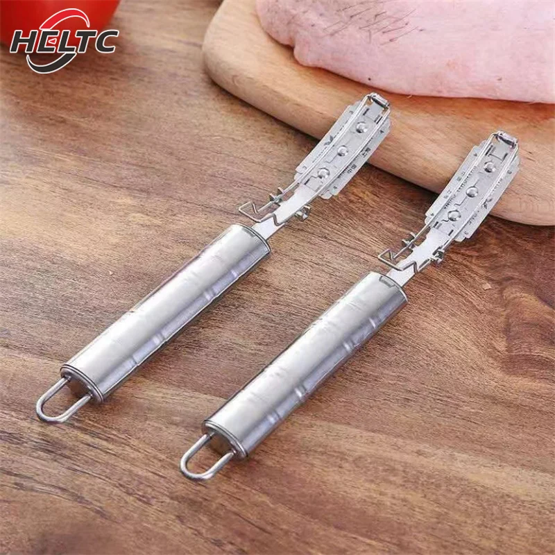 1PCS Kitchen Stainless Steel Scraping Pig Hair Knife Chicken Duck Hair Scraper Cooking Meat Tools Poultry Hair Removal Knife