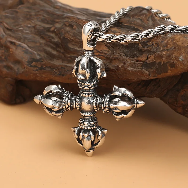 S925 silver method liquor vajra cross retro thai silver stylishfashion transfer popular pendant