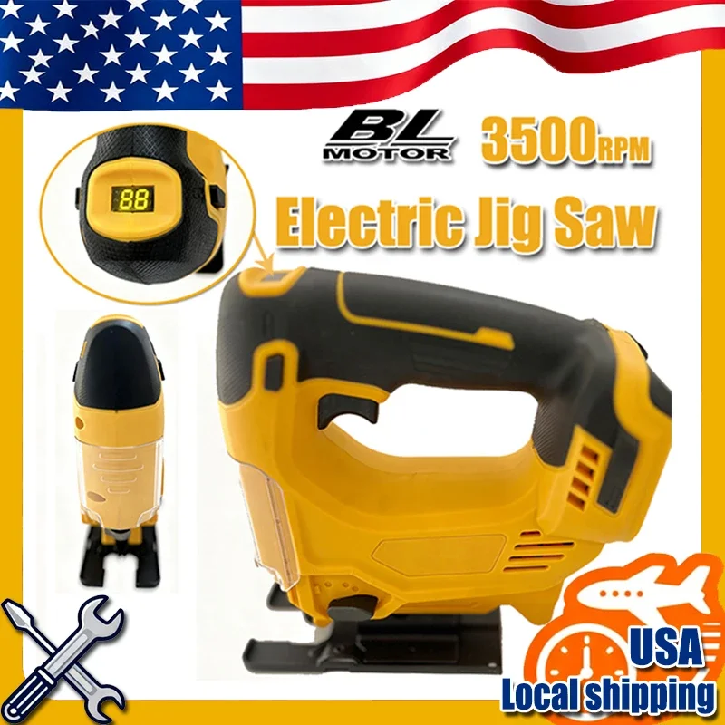 

FIt Dewalt 3500RPM Cordless Electric Curved Saw 750W Rechargeable Electric Jig Saw Woodworking Cutting Power Tool for 18VBattery