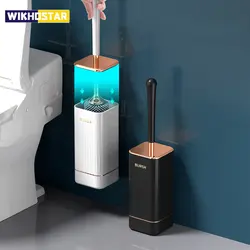 WIKHOSTAR TPR Silicone Toilet Brush Flexible Soft Bristles Cleaning Brush No Dead Corner WC Toilet Brush Bathroom Accessories