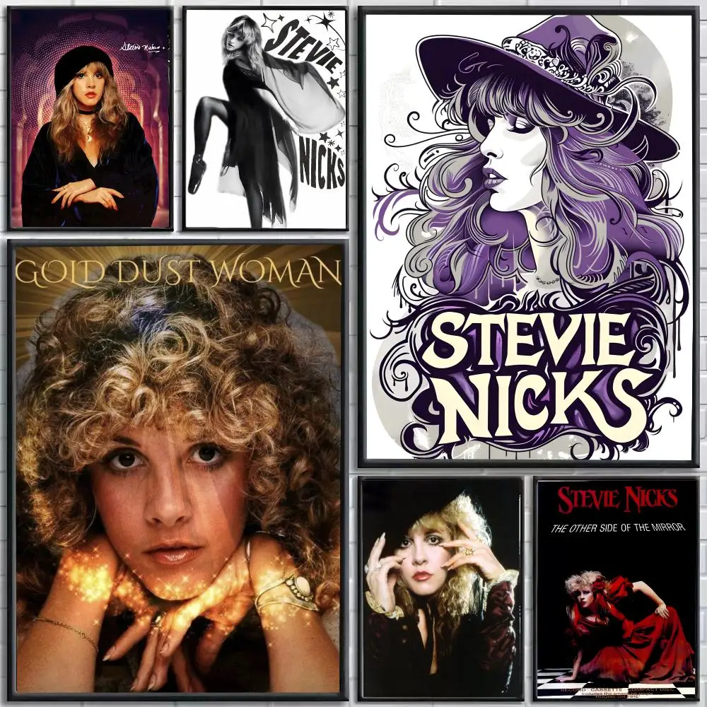 Singer Stevie Nicks Poster Self-Adhesive HD Mural Wall Decals, Living Room Bedroom Home Decor Gift