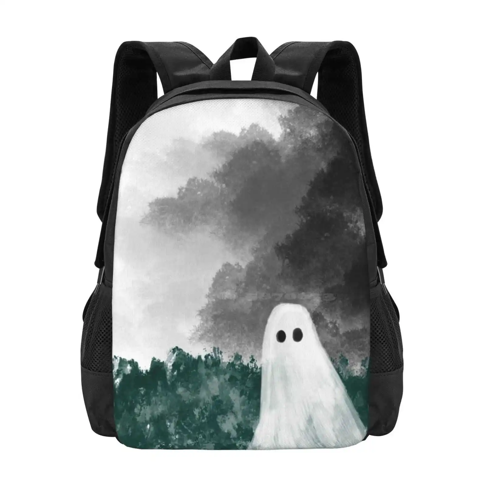 Wandering Ghost Backpacks For School Teenagers Girls Travel Bags Ghost Nature Exploring Aesthetic