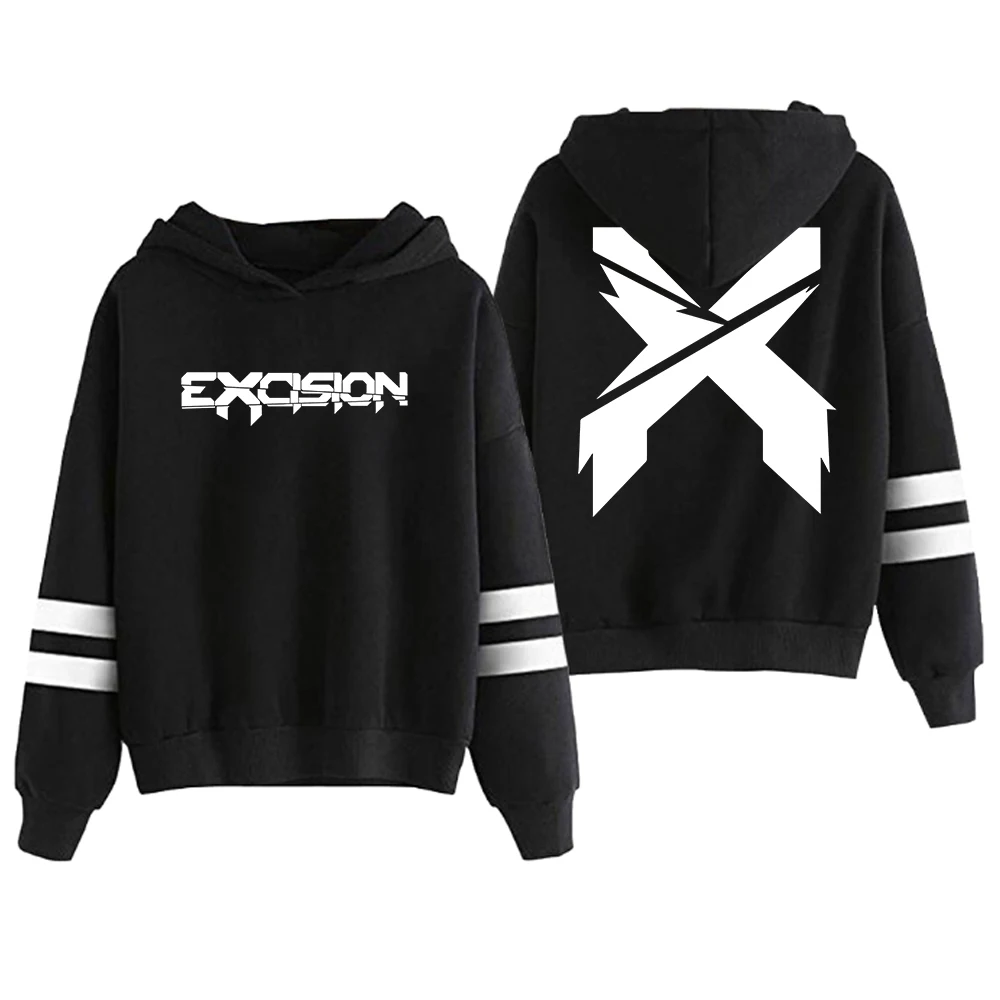 Excision Merch Hoodie 2026 Tour Pocketless Parallel Bars Sleeve Streetwear Women Men Hooded Sweatshirts