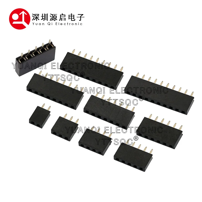 10pcs 2.54mm Ph7.1 Short Profile Single Row Straight 1x3/4/5/6/7/8/9/10/12/20/40P Rohs Gold Pcb Male Female Pin Header Connector