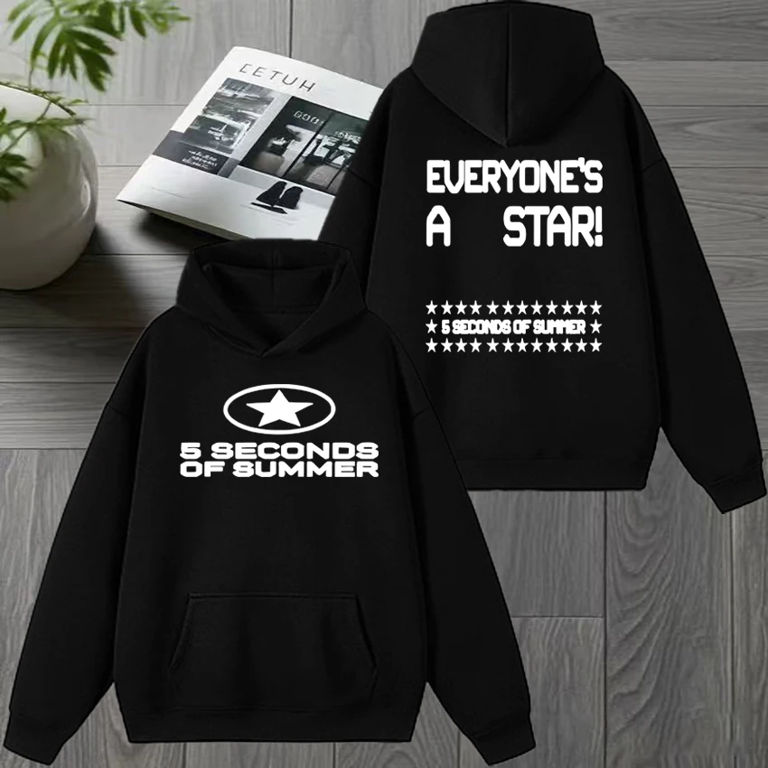 

2026 EVERYONE'S A STAR! 5 Seconds of Summer Double Sided printed Hoodie Men women kpop Trend pullover Unisex Fleece Sweatshirt