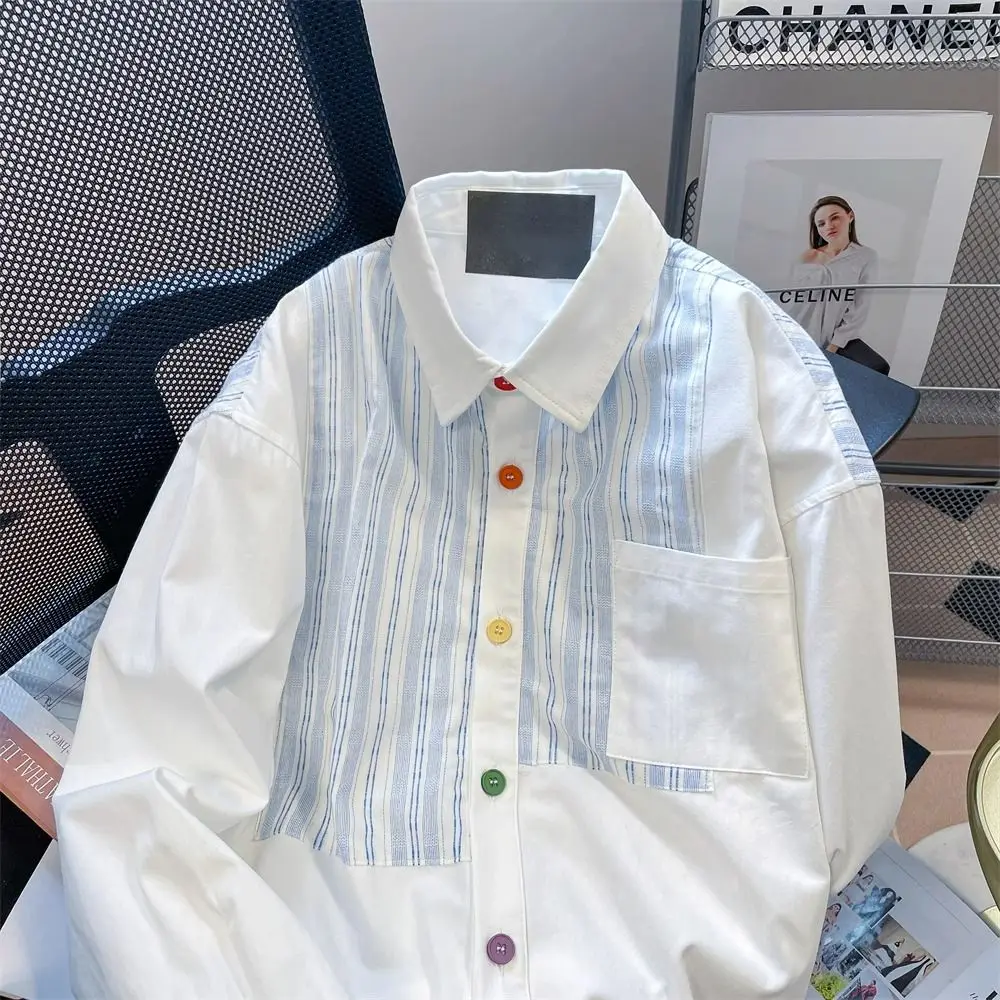 Autumn New Fashionable Buttons Buttons Long Sleeve Blouse Female Refreshing Irregular Shirts Spring Simplicity Young Style Tops