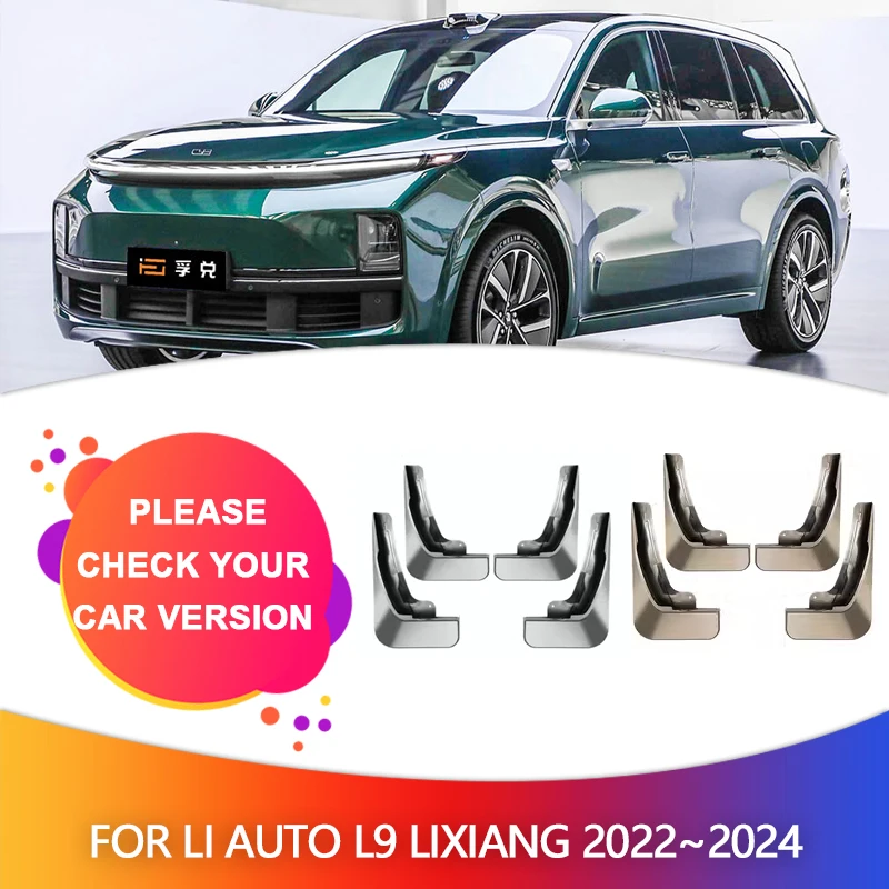 4pcs Mudguards for Li Auto L9 Lixiang 2022~2024 2023 Mud Flaps Part Splash Guards Cover Spoiler Fender Flare Car Accessories