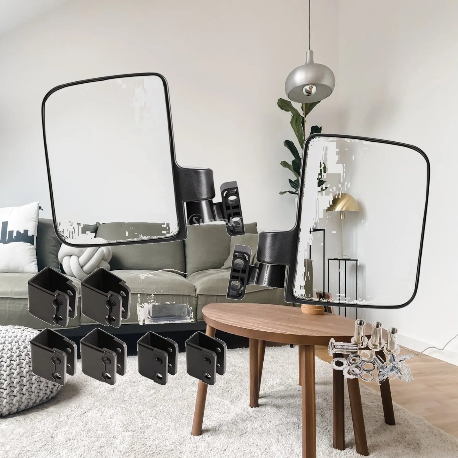 Golf Cart Rear View Mirrors Rectangular Golf Cart Mirrors Universal Secure for Golfers