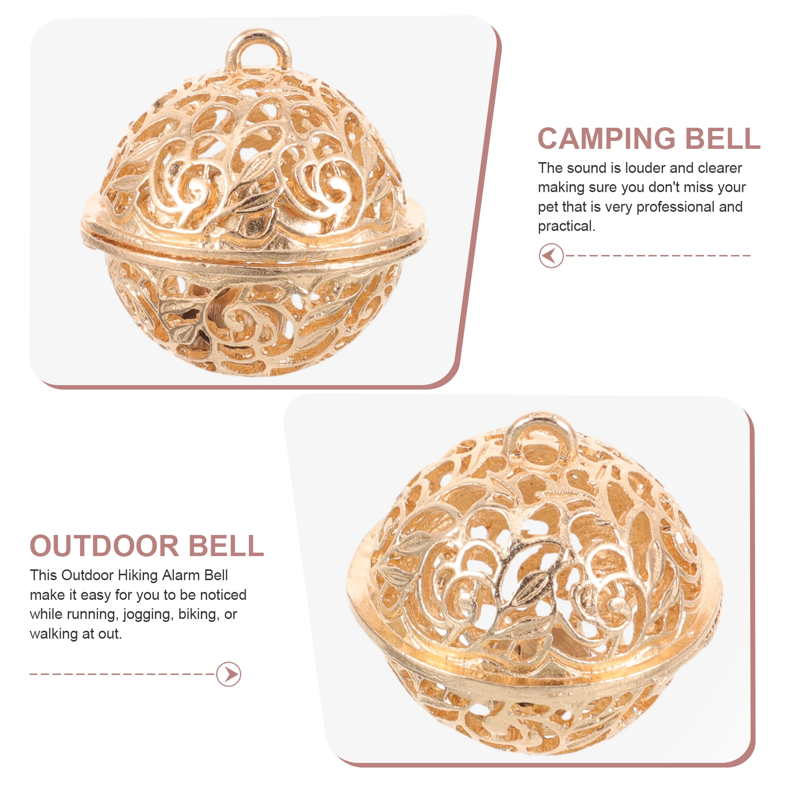 

10 Pcs Alarm Bells Outdoor Hiking Supplies Camping Metal Alert Portable 3 0cm Size Clear Sound Easy Installation Backpacks Pets