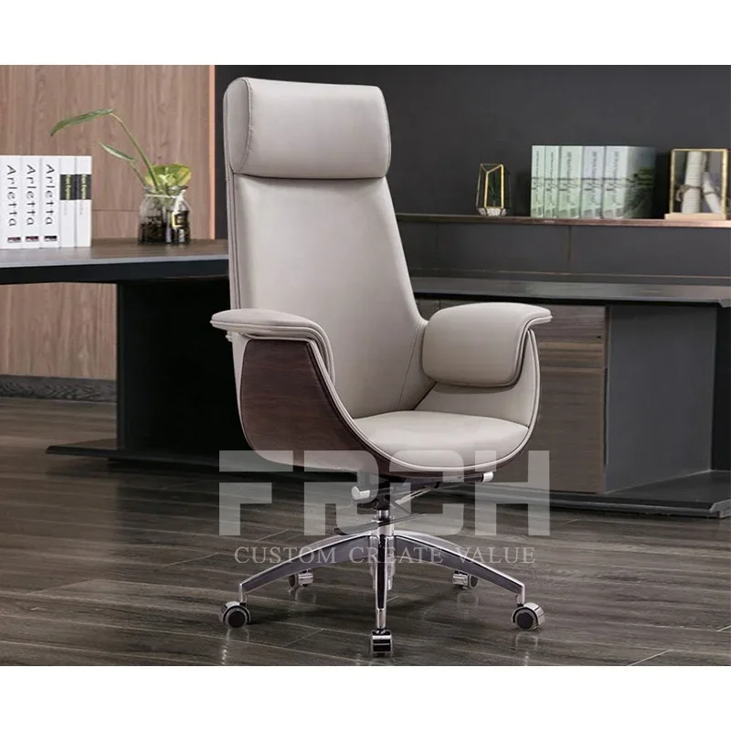 Factory cheap prices Genuine Leather office executive CEO swivel chairs for office used Luxury office boss chair