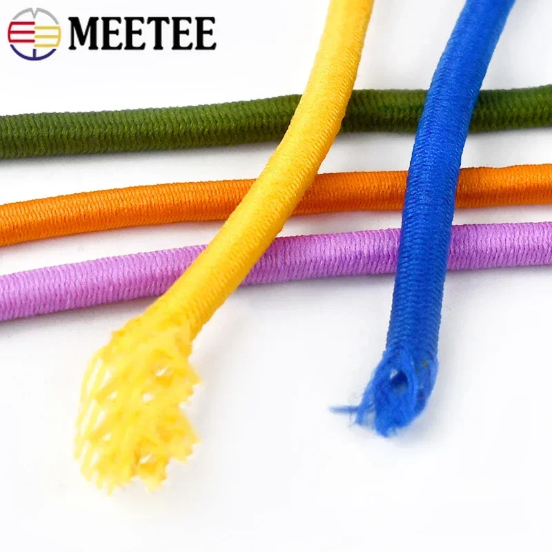 10/20 Metri Meetee 4mm Fasce Elastiche Colorate Elasticizzato Corda di Gomma Fascia Per Capelli Vestiti Elastici Corde Coulisse Accessori FAI DA TE