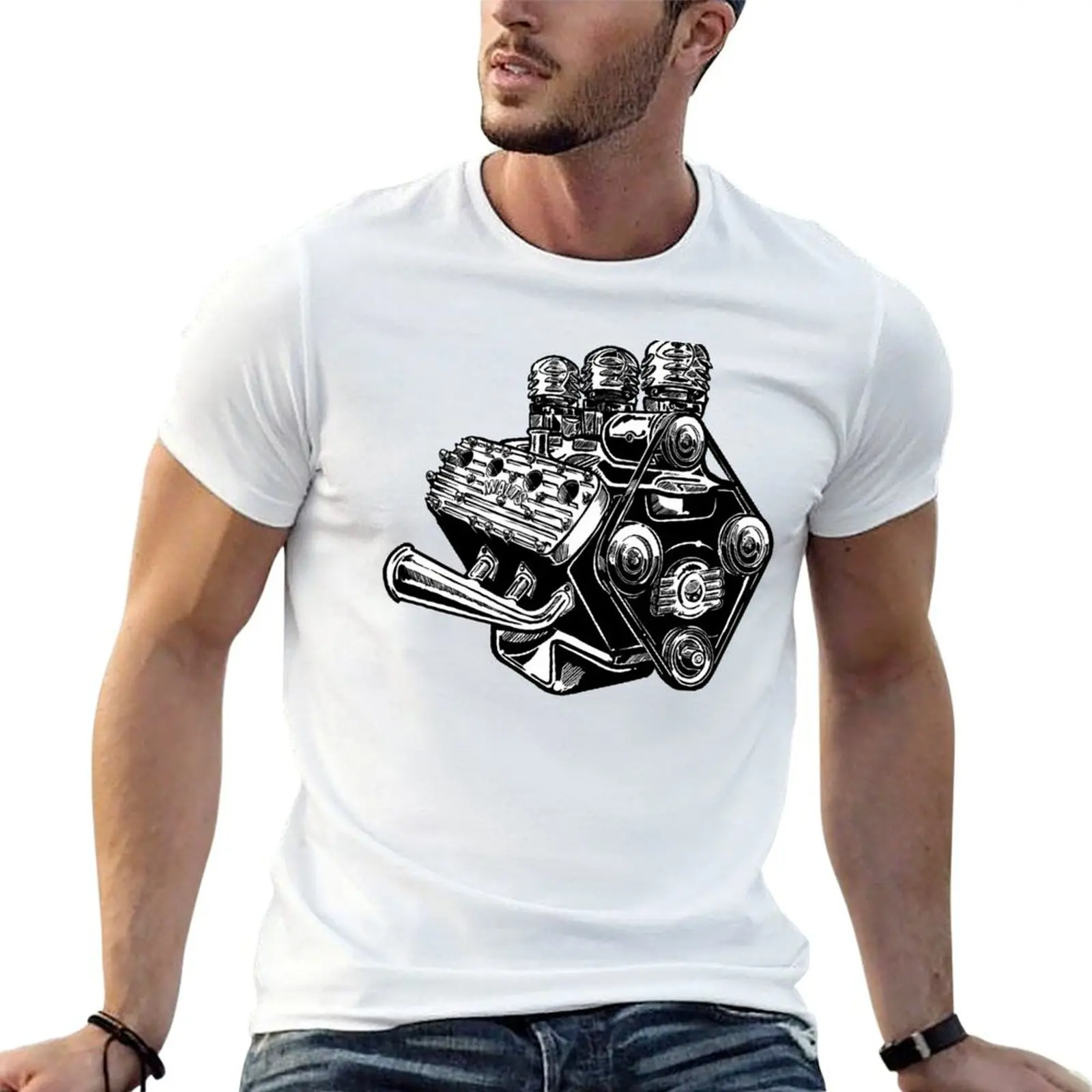 Camiseta Flathead V8 para hombre, camisetas de lujo para hombre, camisetas de algodón para hombre, camiseta gráfica