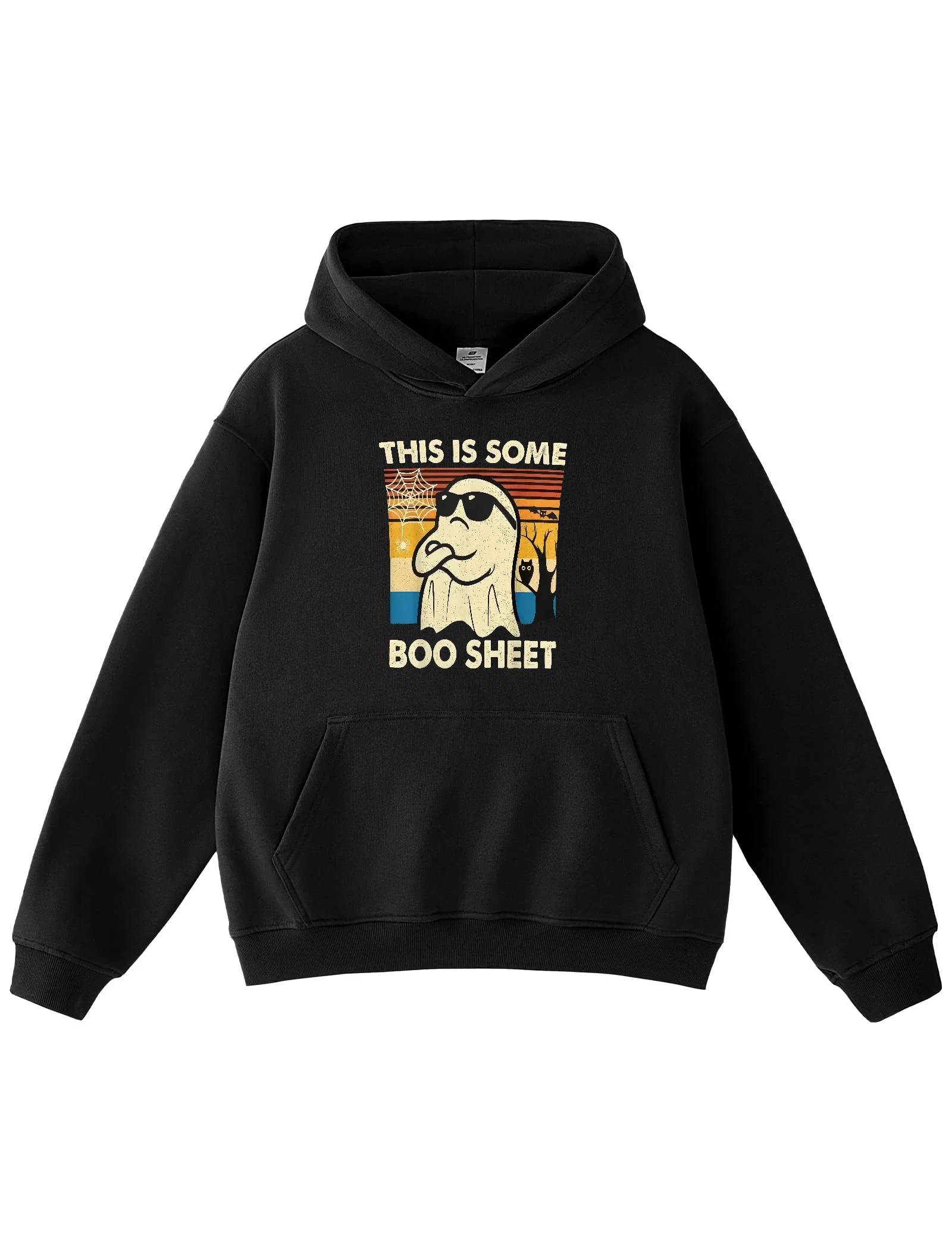 سترة بغطاء للرأس برسومات منفعلة للرجال - بلوفر "Boo Sheet" ذو طابع خاص لأزياء الشارع وعشاق الملابس غير الرسمية