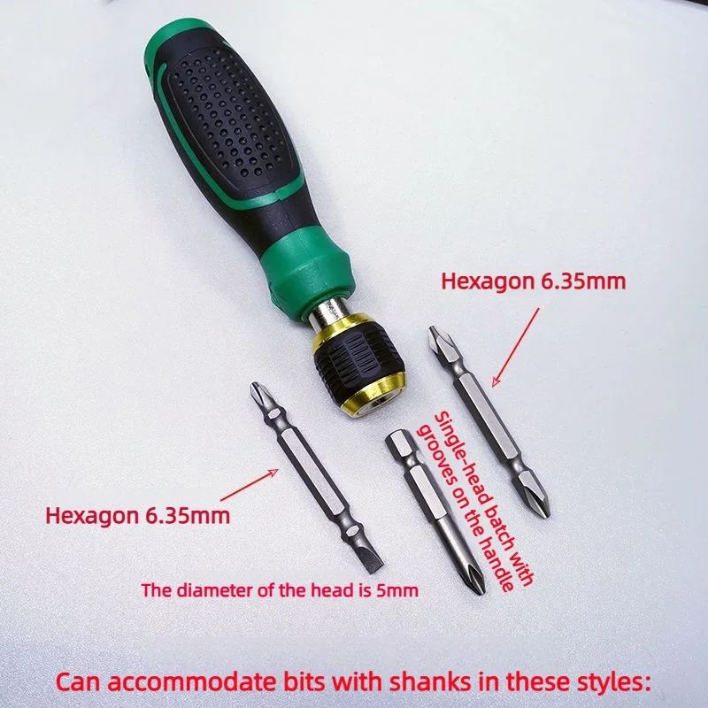 Quick Release Screwdriver 6.35mm Slotted Phillips 1/4