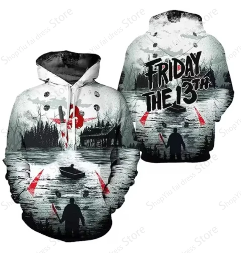 Halloween Hoodie 3D Jason Voorhees Friday Print Hoodie Men Women Fashion Hoodies Sweatshirt Boy Coats Women Sweats Tracksuit Boy