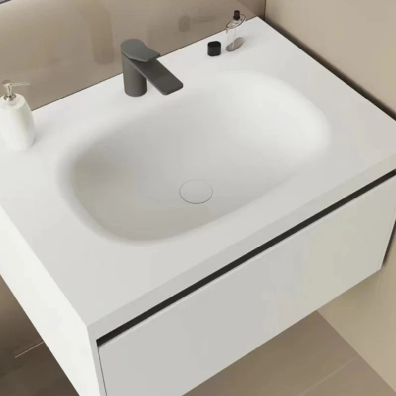 

Wall-mounted small apartment integral basin waterproof and moisture-proof wash basin washbasin bathroom cabinet combination