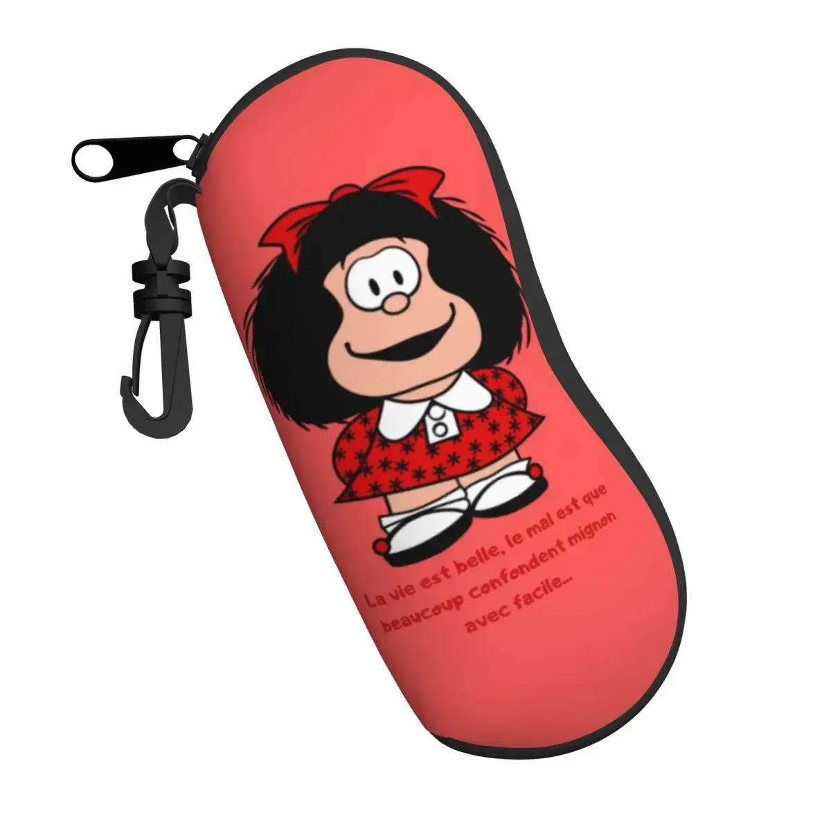 Kawaii Mafalda Sunglasses Case Neoprene Zipper Quino Argentina Cartoon Shell Eyeglass Case Custom Protective Box For Glasses