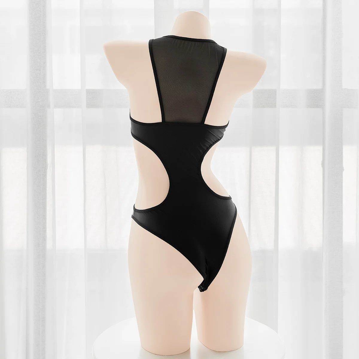 Maillot de bain une pièce en maille creuse, sexy, décolleté plongeant en V, solide, pour femmes, bikini, sous-vêtements