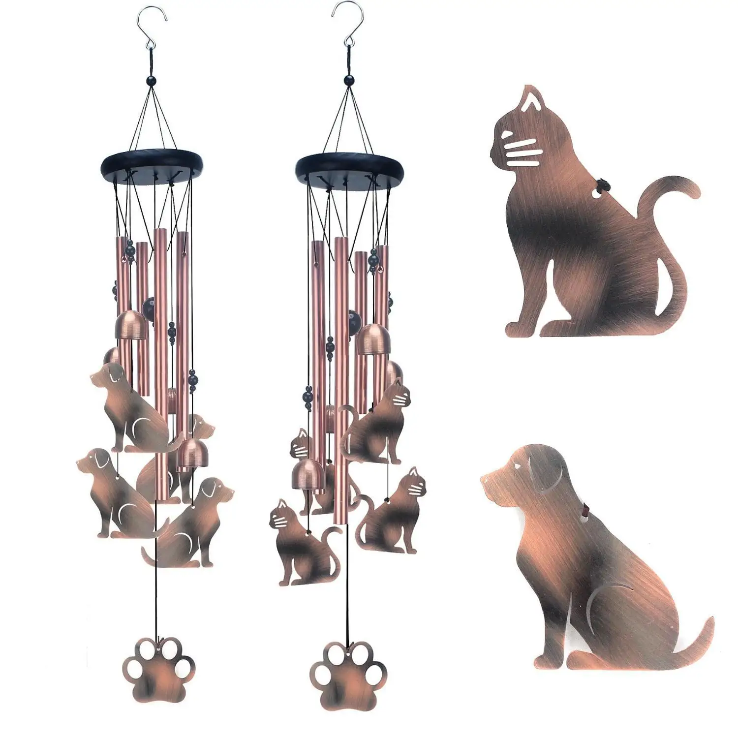 

1PC Animal Wind Chime Cat And Dog Aluminum Tubes Alloy ouse Decor Hanging Decor Crisp Sound Tube Commemorative Wind Chimes