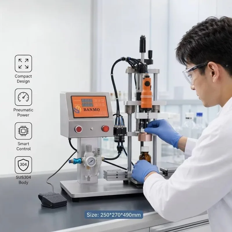 Automatic Tabletop Peristaltic Pump Perfume Bottle Crimping Machine Metal Press Machine Spray Crimper For Vial Sealing Low Price