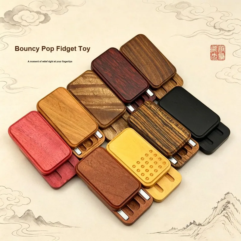 Sandalwood EDC Push Card Strong Magnetic Polished Craft Fidget Toy Protective for Playing and Collection
