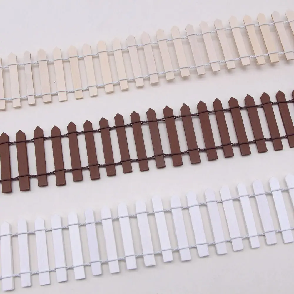90x5cm Mini Fairy Garden Fence Natural Wood Customizable Micro Landscape Fence Decorative Multi-purpose Miniature Picket Fence