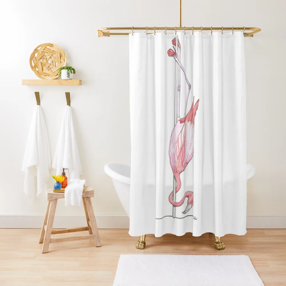 

Flamingo in Flamingo Heels Shower Curtain For Bathroom Shower Shower Set Waterproof Bathroom Curtain