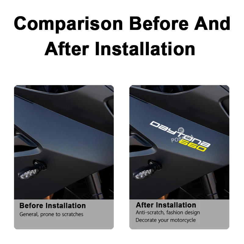 POSFIRA オートバイステッカー防水デカールトライアンフデイトナ 660 アクセサリー Daytona660 2024 2025 ビニールバイクステッカー