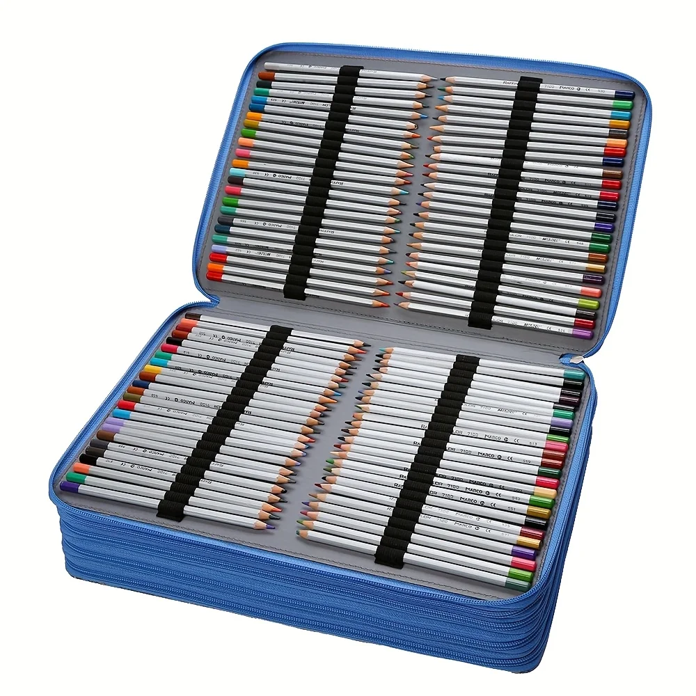 5-Layer 480-Compartment Colored Pencil Storage Box with Zipper Closure—Durable Canvas Material Art Supplies Storage Box, Multiple Compartments + Detachable Shoulder Strap, Suitable for Artists, Painters, Travelers (Yellow/Black), Fun Design, Fabric Structure, Portable Single-Piece Colored Pencil Organizer, Keeps Desk Tidy and Clean—Portable Office Art Supplies Storage Box, Dragonfly Decoration, Art Supplies Storage