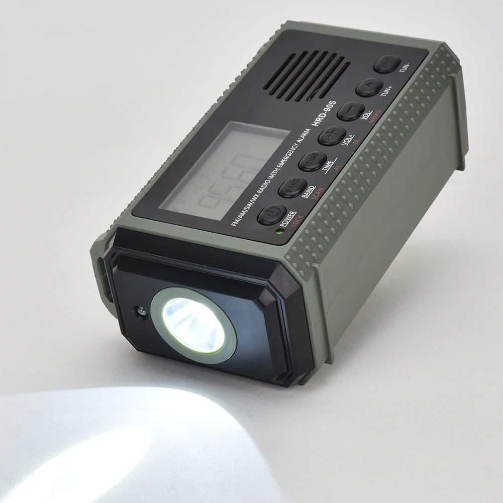 

Solar Hand Crank AM FM SW NOAA Weather Radio Reading Lamp 10000MAh Multifunction Radio 3.5mm Headphone Jack for Outdoor Survival