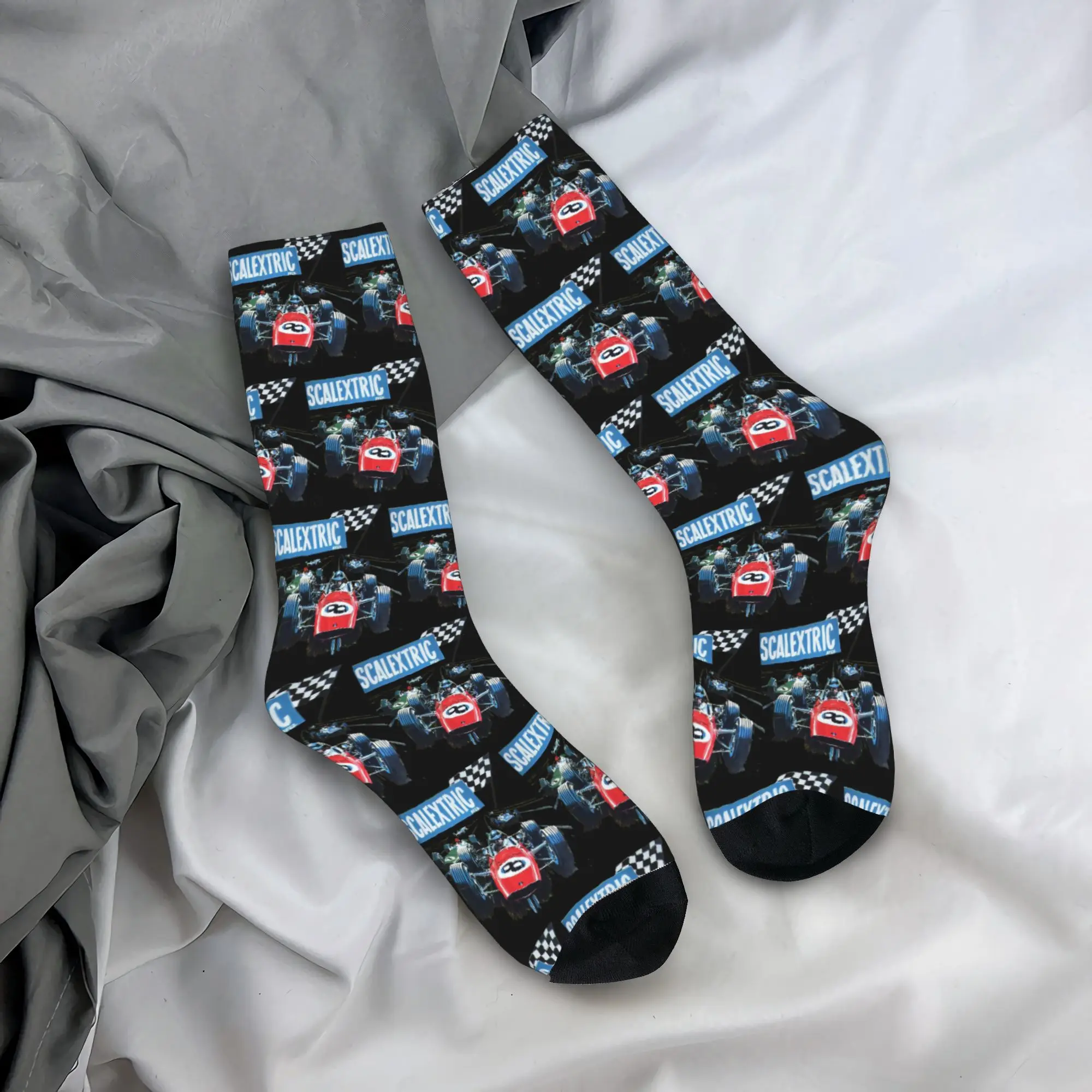 All Seasons Scalextric Classic Socks Harajuku Stockings Sport Middle Tube Socks Soft for Men Women Christmas Gifts
